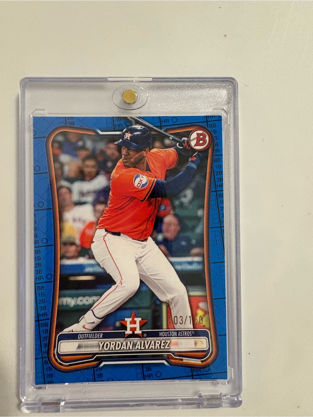Topps Blue and Orange Houston Astros Yordan Alvarez Trading Card